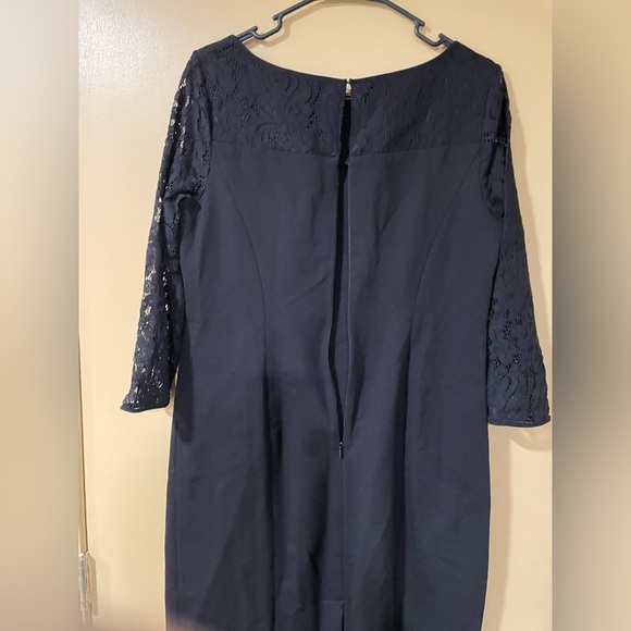 Talbots Elegant Black Lace Sleeve Dress - Picture 7 of 8